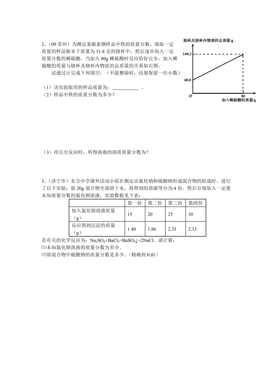 中考化学专题复习 化学方程式计算 人教新课标版（通用）_第4页