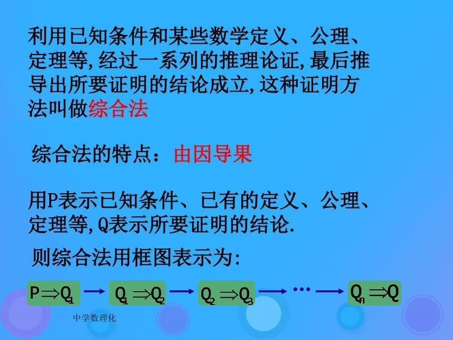 2018年高中数学 第二章 推理与证明 2.2.1 综合法和分析法课件1 新人教B版选修2-2_第5页