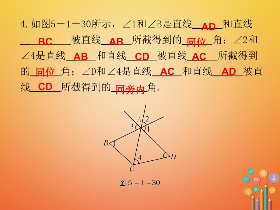 七年级数学下册 第五章 相交线与平行线 5.1 相交线 5.1.3 同位角、内错角、同旁内角课件 （新版）新人教版_第3页