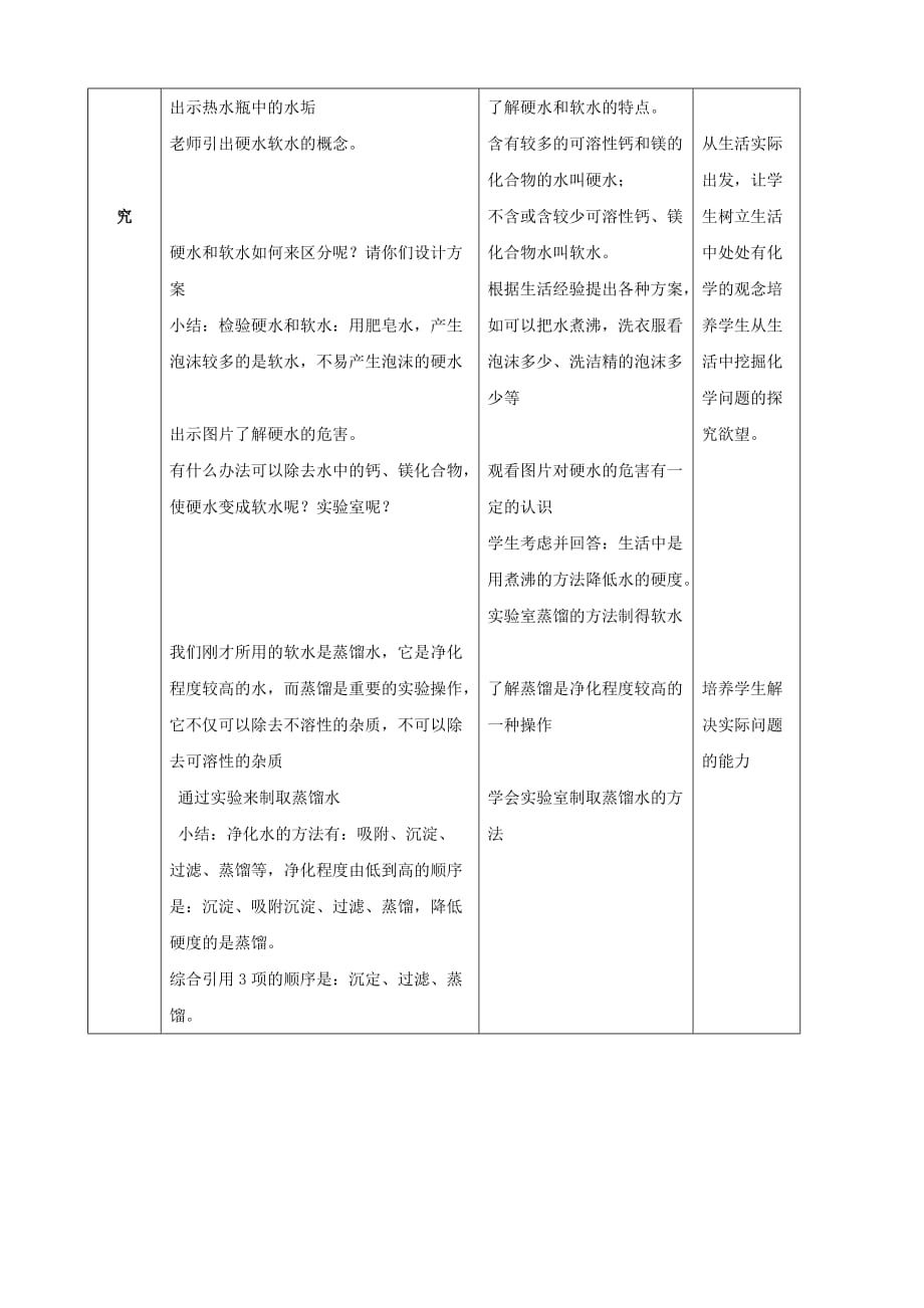 江苏省启东市初中化学 3.3 水的净化学案（无答案）_第4页