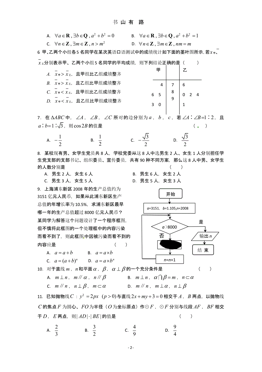 高考模拟理科（5.28）.pptx_第2页