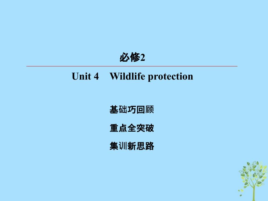 2019版高考英语一轮复习 第一部分 教材复习 Unit 4 Wildlife protection课件 新人教版必修2_第2页