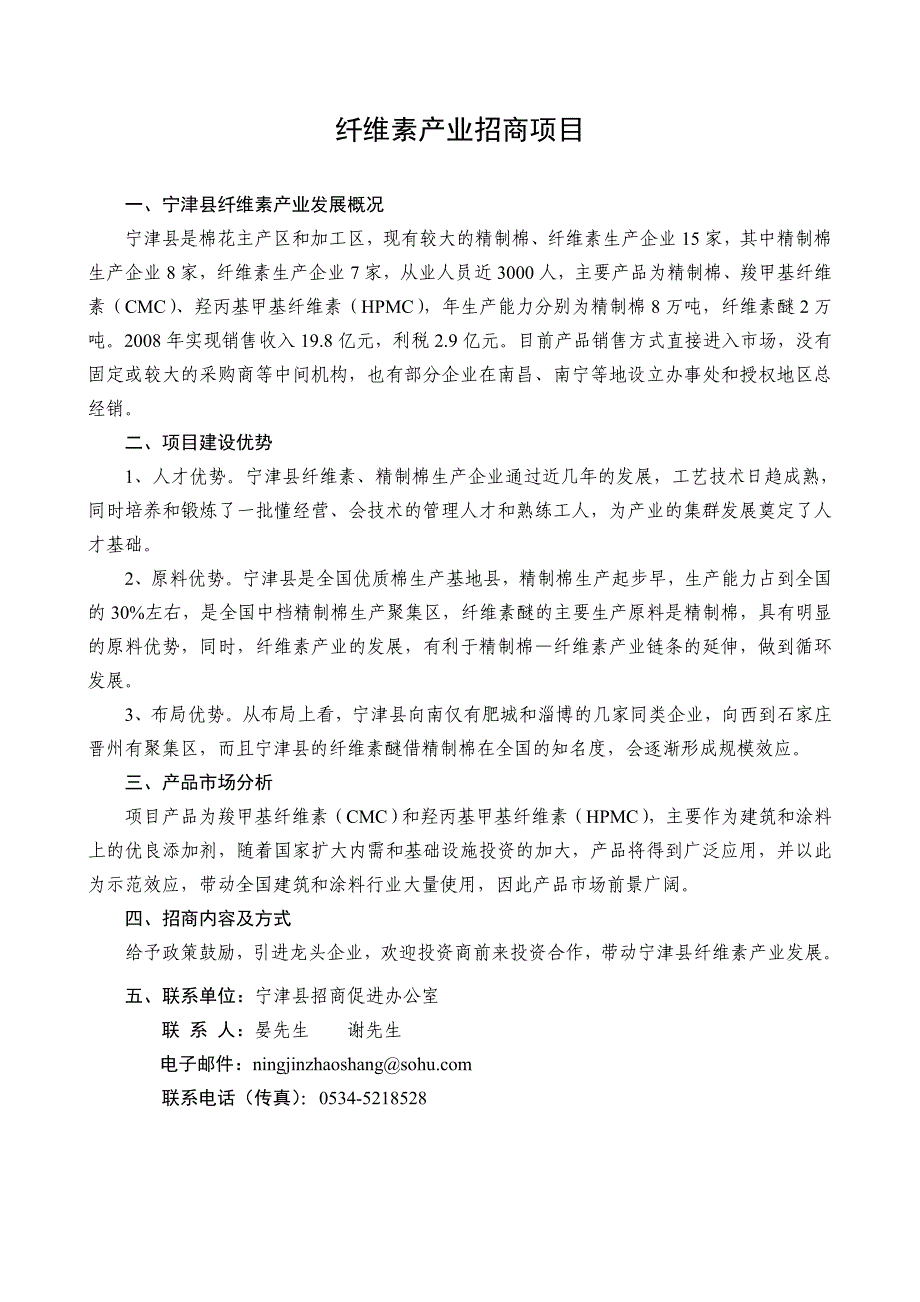 《精编》宁津县招商融资项目分析_第4页