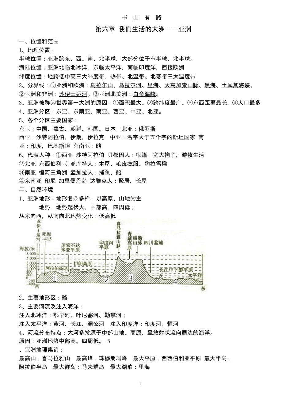 人教版七下地理复习提纲（5.28）.pptx_第1页