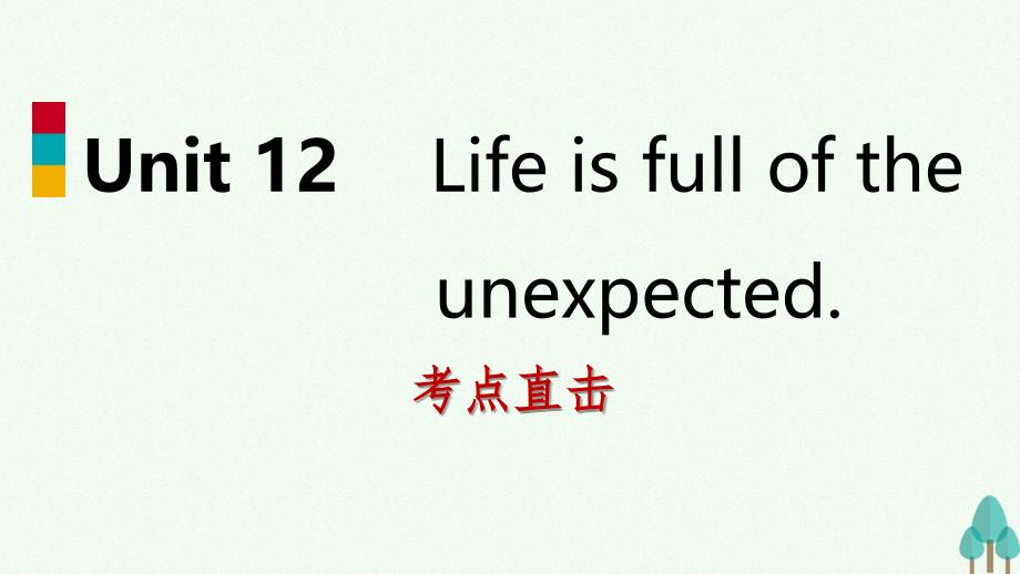 2018-2019学年九年级英语全册 Unit 12 Life is full of the unexpected Section A考点直击课件 （新版）人教新目标版_第1页