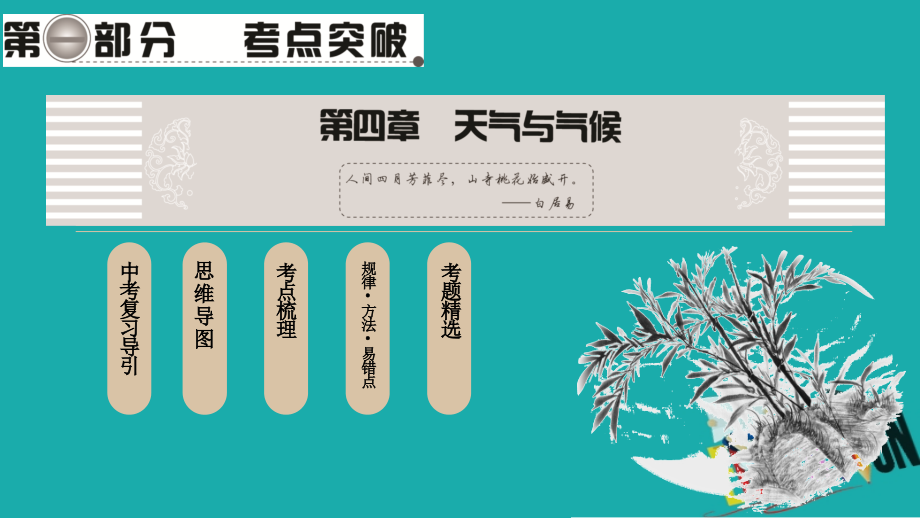 2018中考地理总复习 第1部分 考点突破 第4章 天气与气候课件 新人教版_第1页