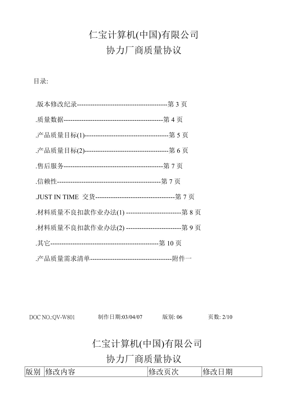 《精编》某公司协力厂商质量协议书_第2页