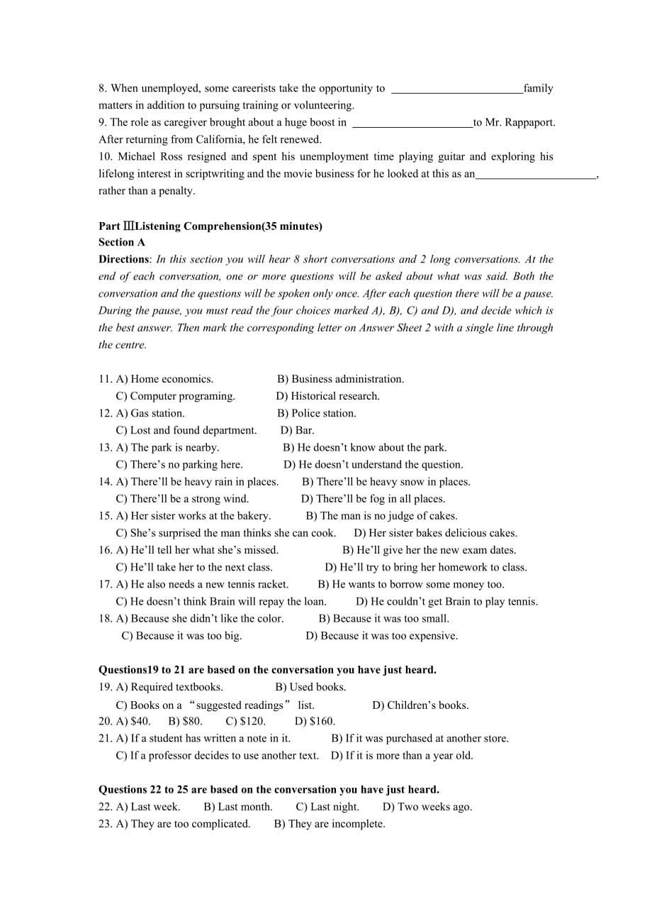 大学英语六级考试预测卷五.doc_第4页
