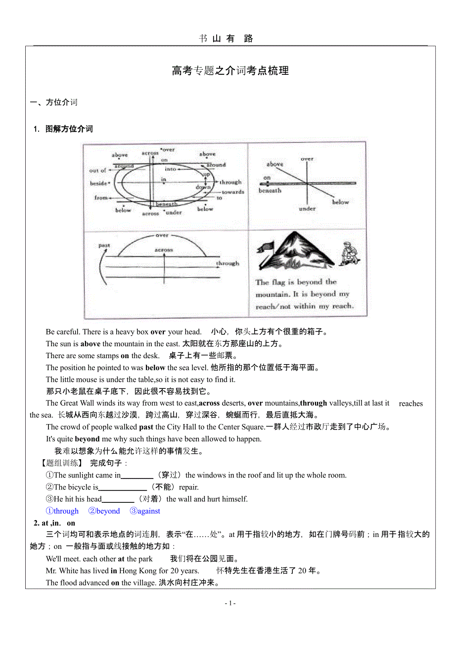 高考专题之介词考点梳理（5.28）.pptx_第1页