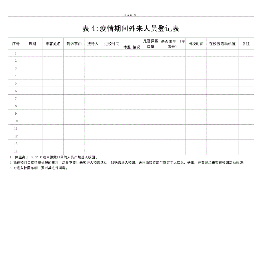 学校开学疫情防控各类登记表（5.28）.pptx_第4页