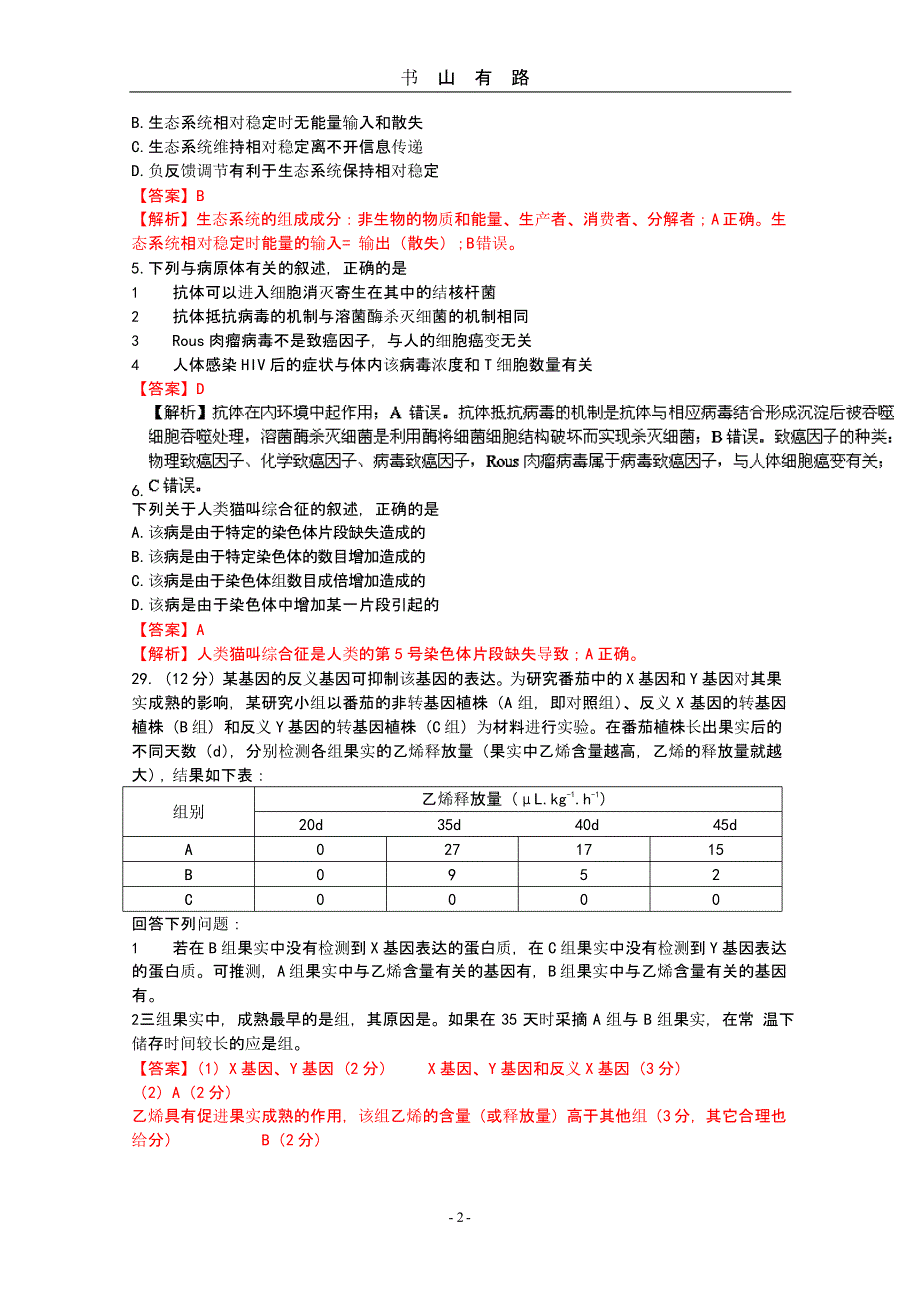 高考全国卷理综试题和答案解析(word精校版)（5.28）.pptx_第2页