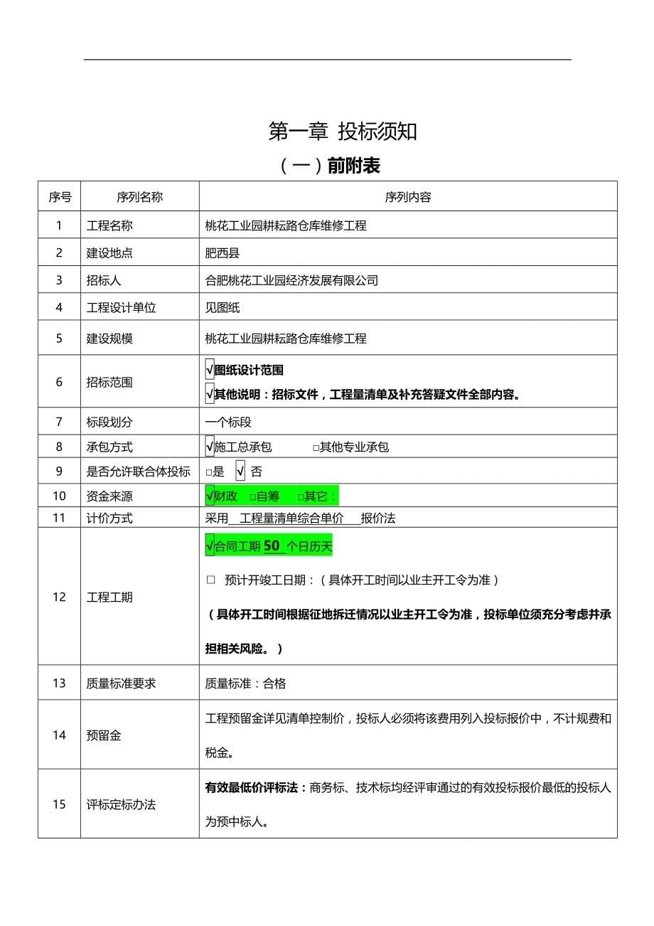 2020（招标投标）桃花工业园耕耘路仓库维修工程招标文件_第5页