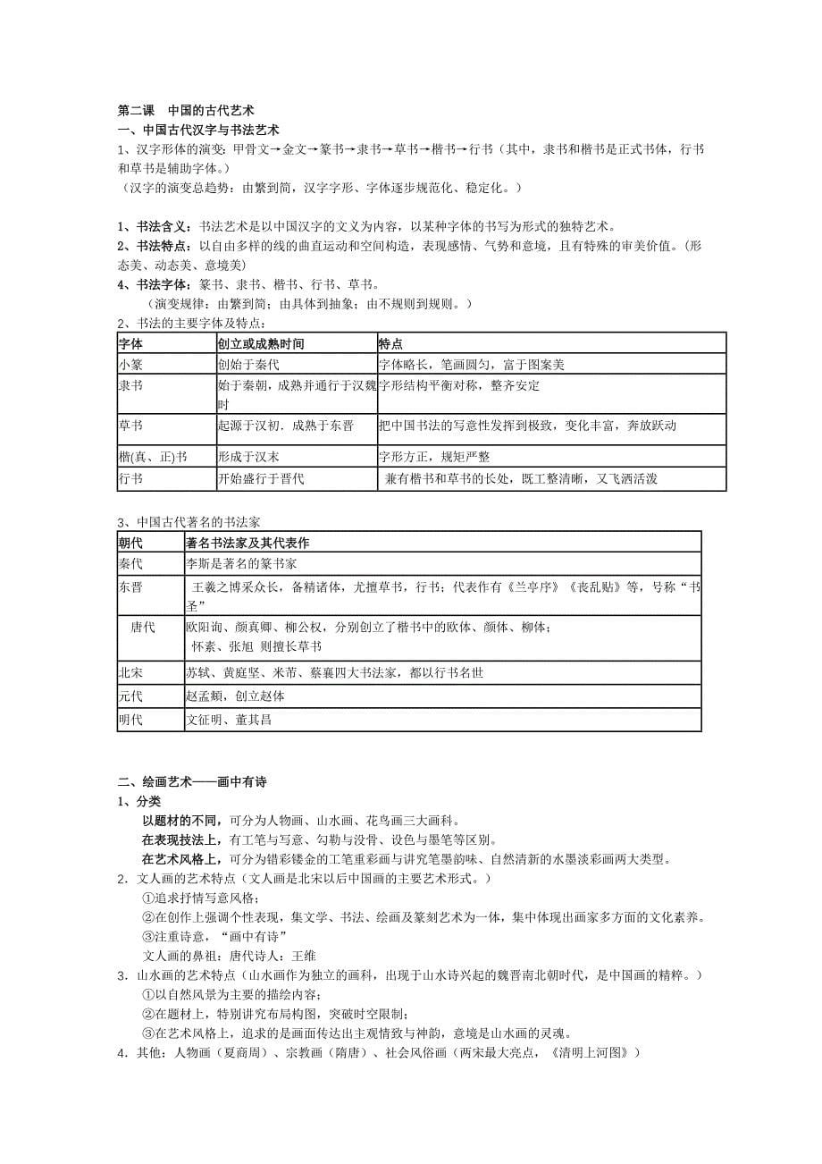 2014届高三历史复习教学案（科技史、文化史）：专题二 古代中国的科学技术与文化含答案.doc_第5页