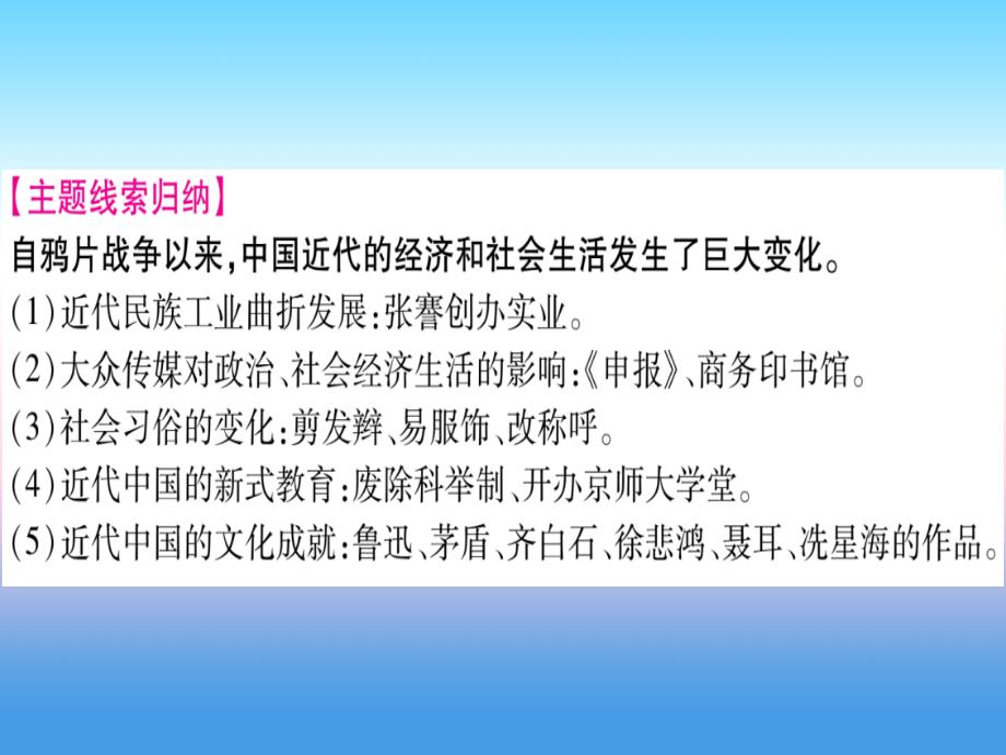 （云南专用）2019中考历史总复习 第一篇 考点系统复习 板块2 中国近代史 主题六 近代经济、社会生活与文化（精讲）课件_第2页