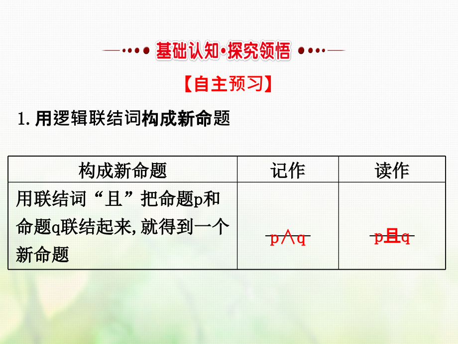 高中数学 第一章 常用逻辑用语 1.3 简单的逻辑联结词课件2 新人教A版选修1-1_第2页