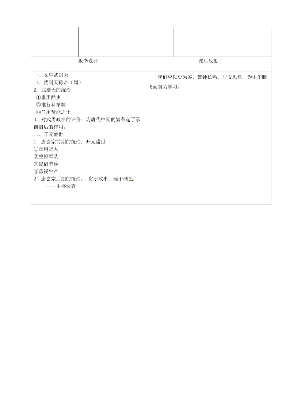 陕西省安康市紫阳县紫阳中学七年级历史下册 3 从武周政治到开元盛世教案 华东师大版_第4页