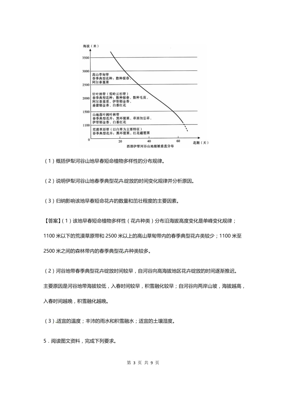 新高考地理拿分专题最后一击：生物生境专题训练卷_第3页