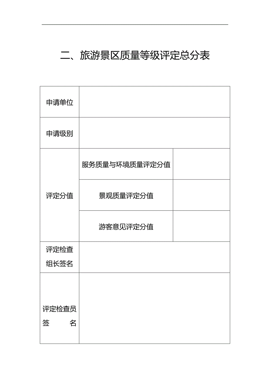 2020（质量管理套表）旅游景区质量等级评定表_第2页