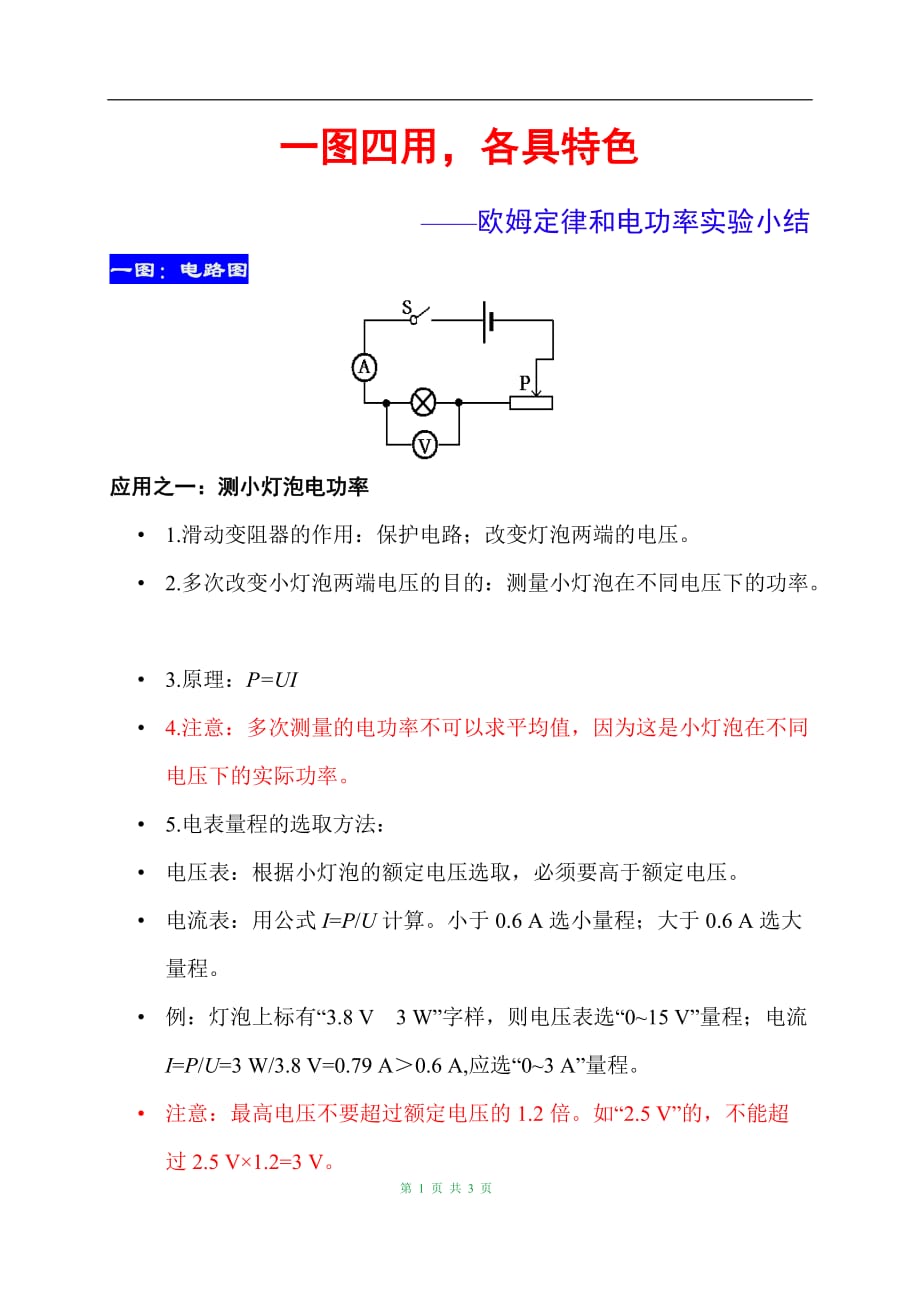 最新中考物理重难点专练31 一图四用 各具特色_第1页