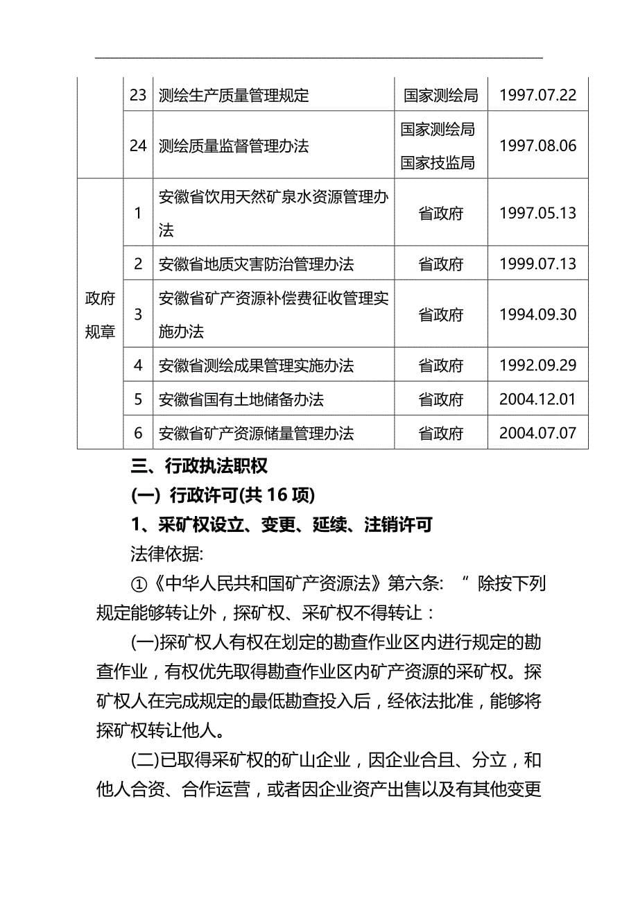 2020（行政管理）安徽省国土资源厅行政执法依据_第5页