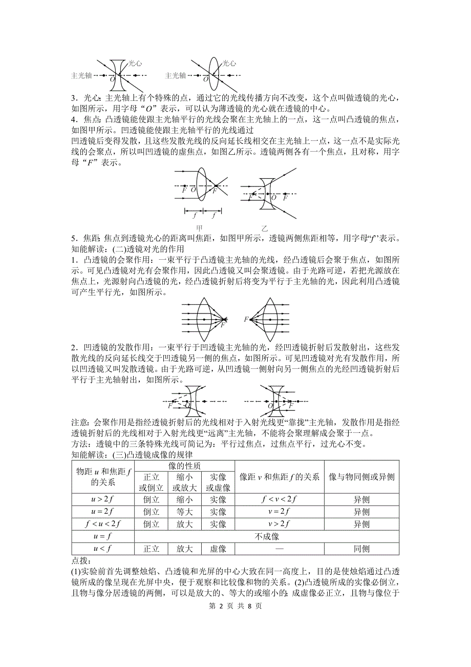 中考物理知识点专题复习 第五章：透镜及其应用_第2页