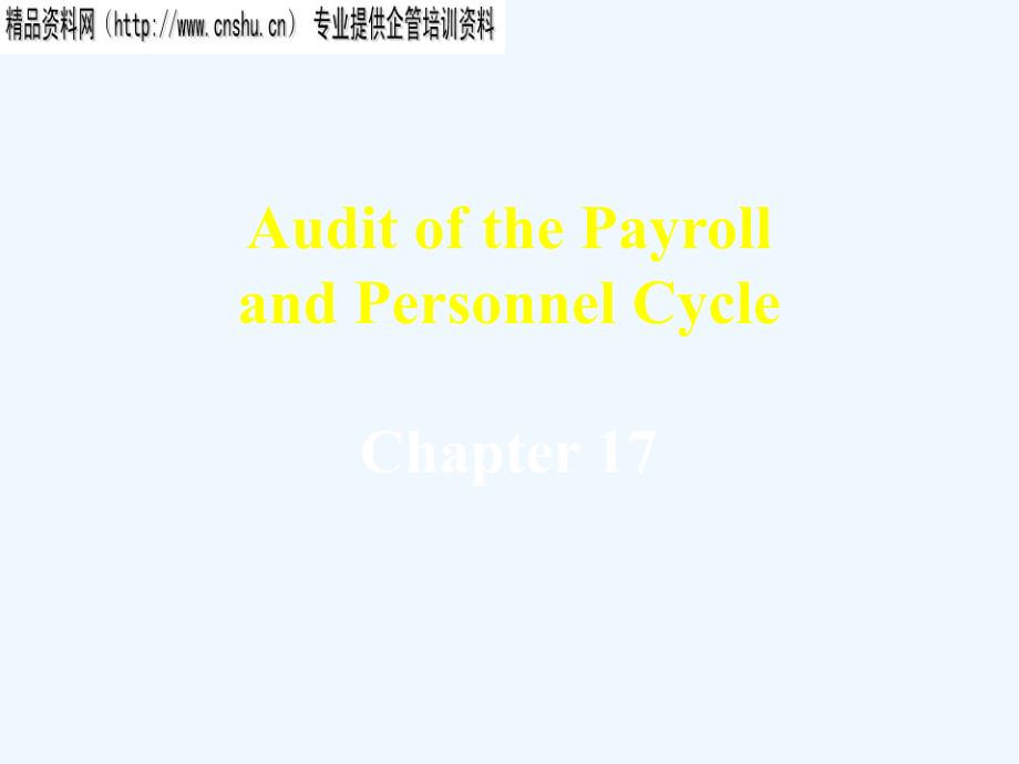 《精编》Audit of the Payroll and Personnel Cycle（英文版）_第1页