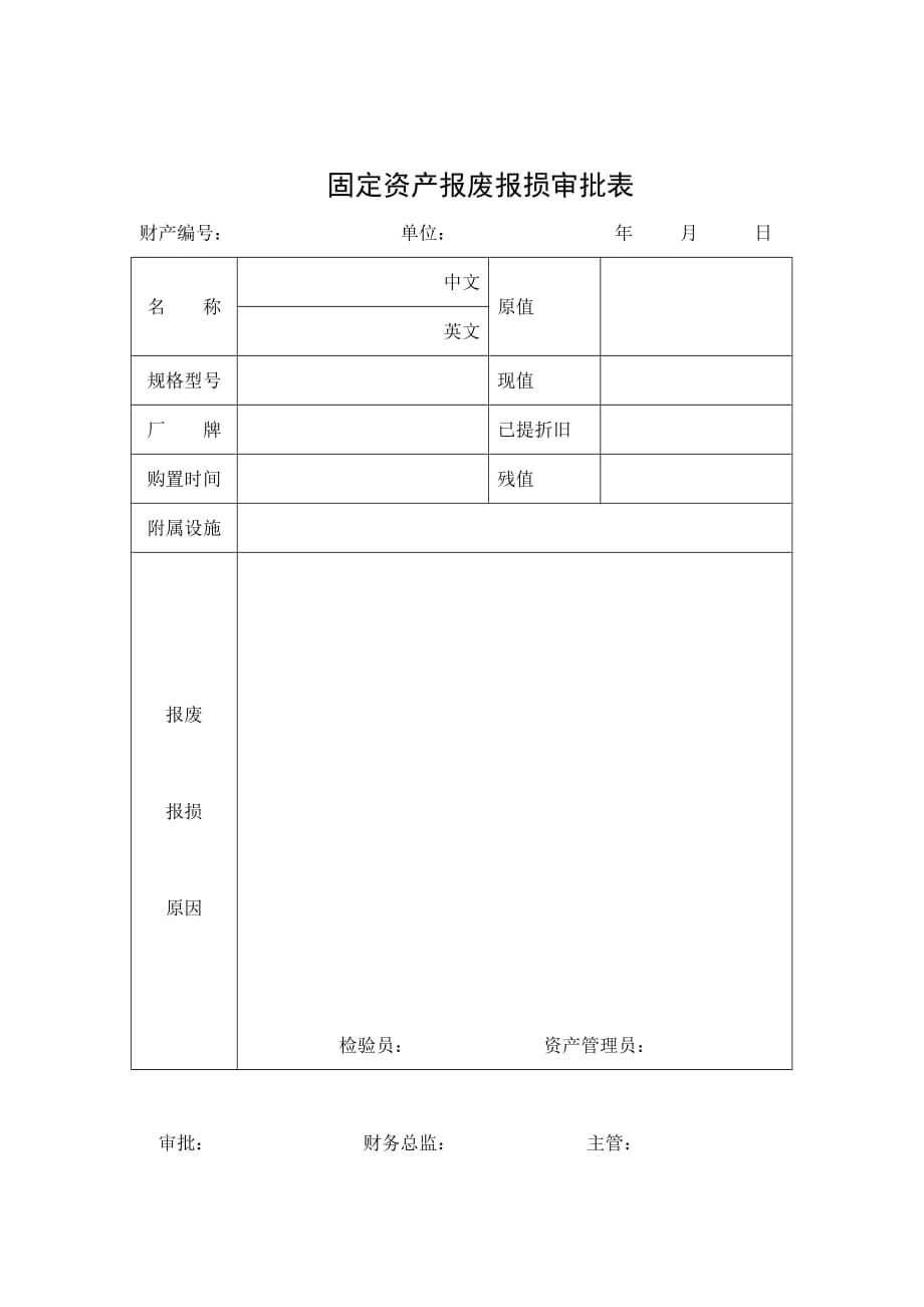 《精编》公司固定资产报废报损审批表_第1页