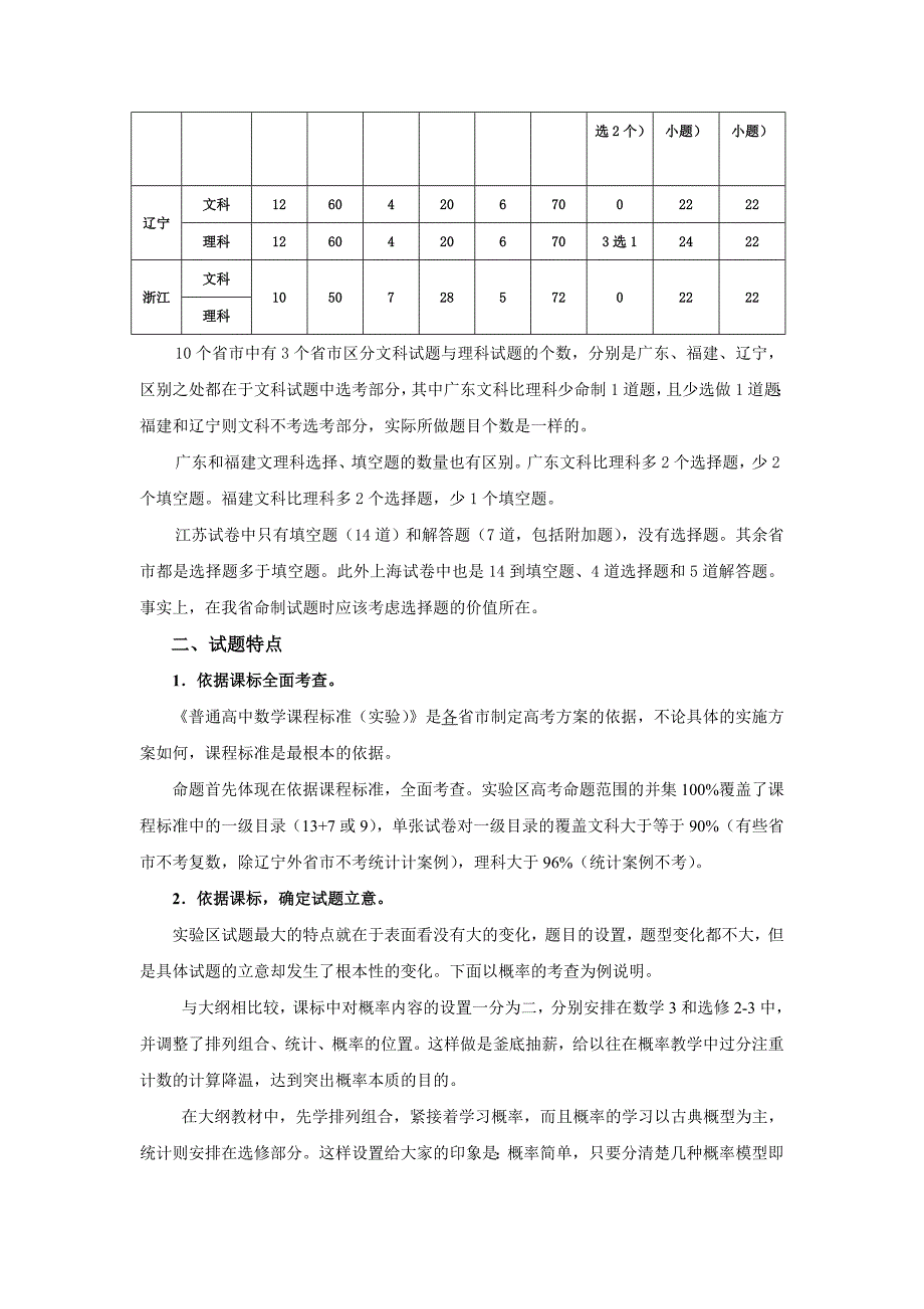 数学10省市高考试题卷对比分析要求.doc_第4页