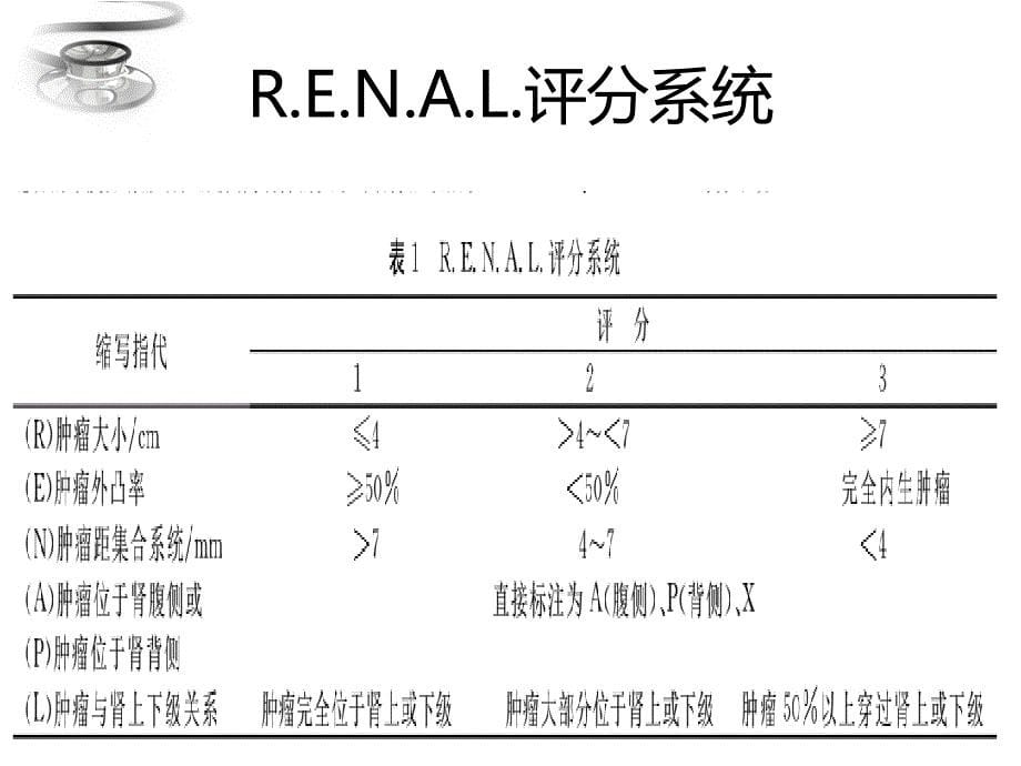 RENAL评分系统在肾癌肾部分切除术中的应用课件PPT_第5页