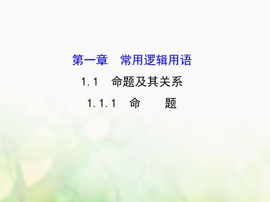 高中数学 第一章 常用逻辑用语 1.1.1 命题课件3 新人教A版选修1-1_第1页