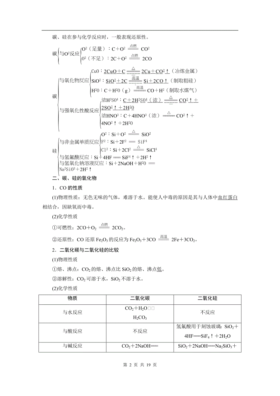 高考化学复习 第四章第一讲碳、硅及无机非金属材料_第2页