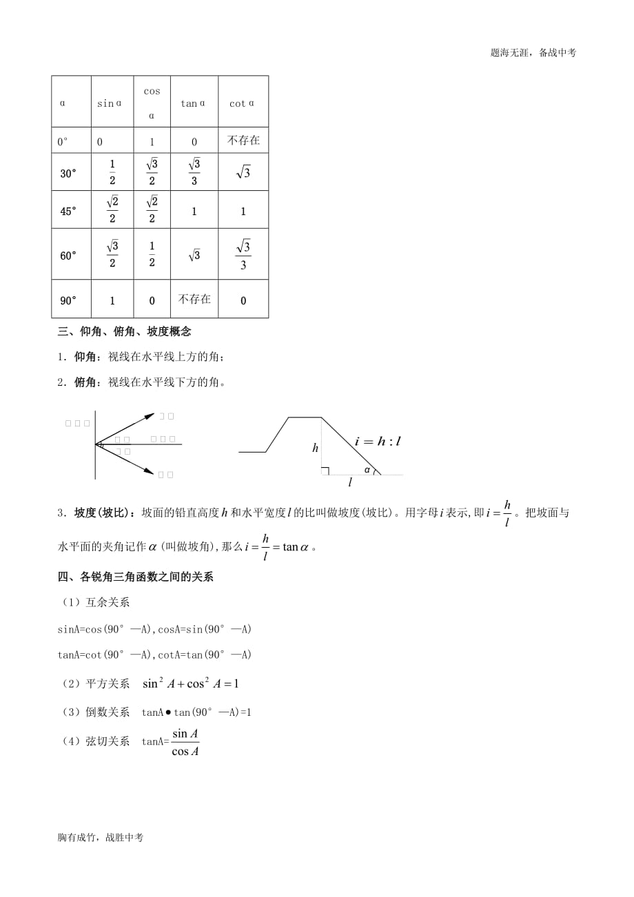 2020年中考数学必考专题高分考点—解直角三角形问题（学生版）_第2页