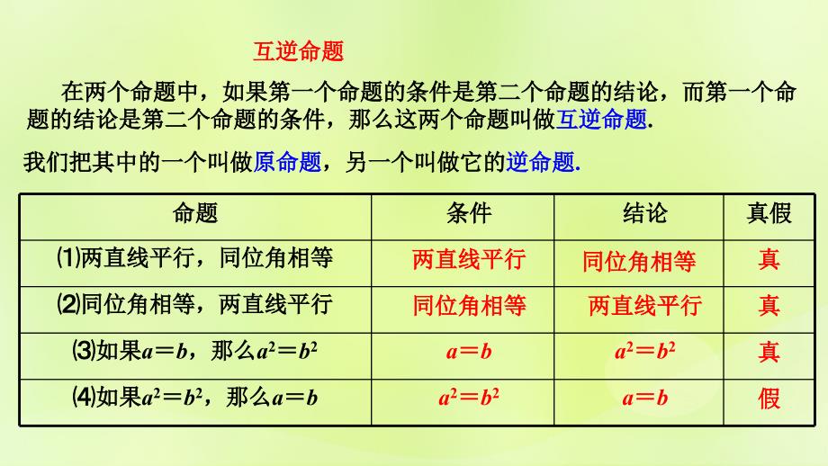 八年级数学上册 第十三章 全等三角形 13.5 逆命题与逆定理同步课件 （新版）华东师大版_第4页