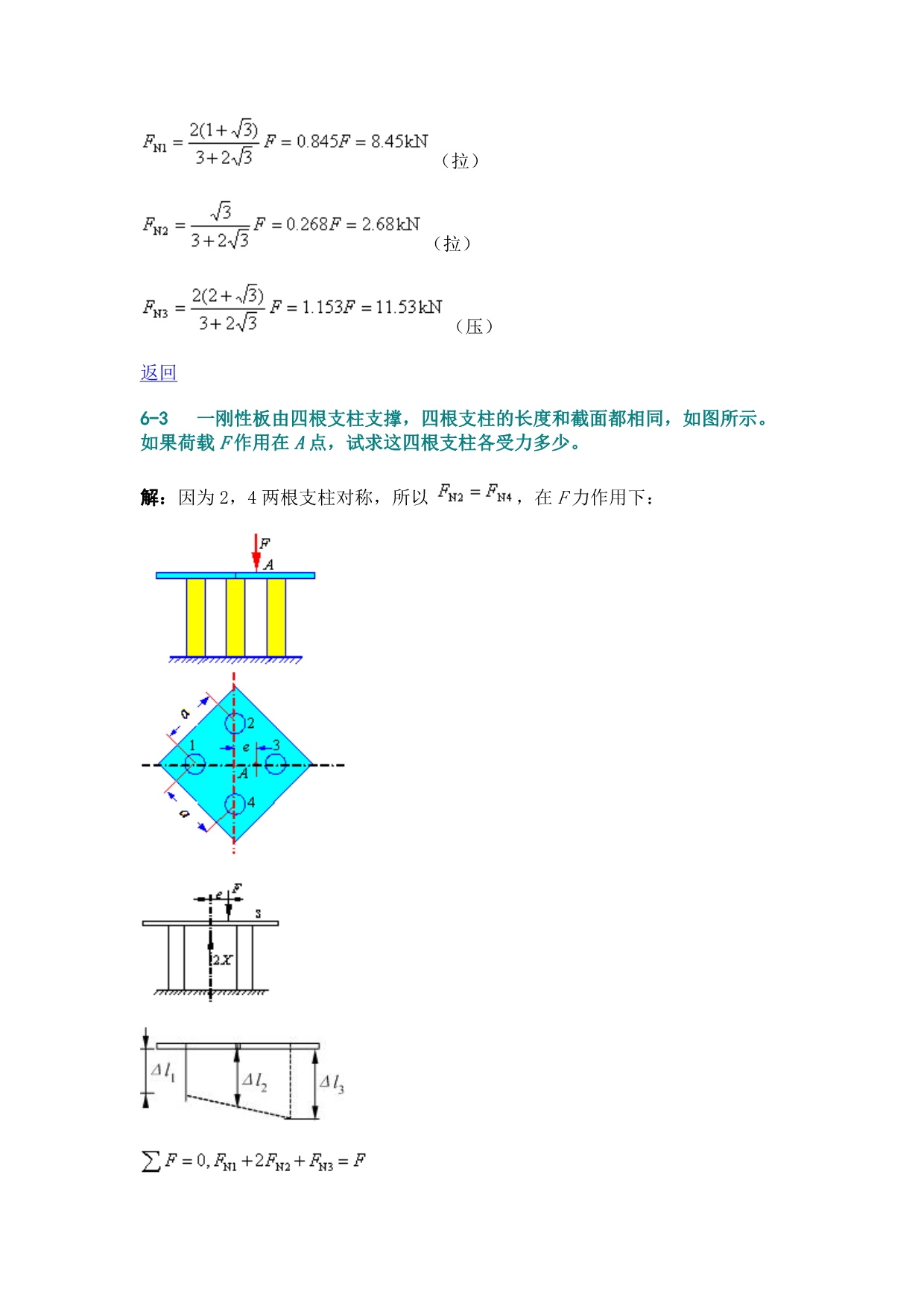 材料力学 简单的超静定问题答案.doc_第3页