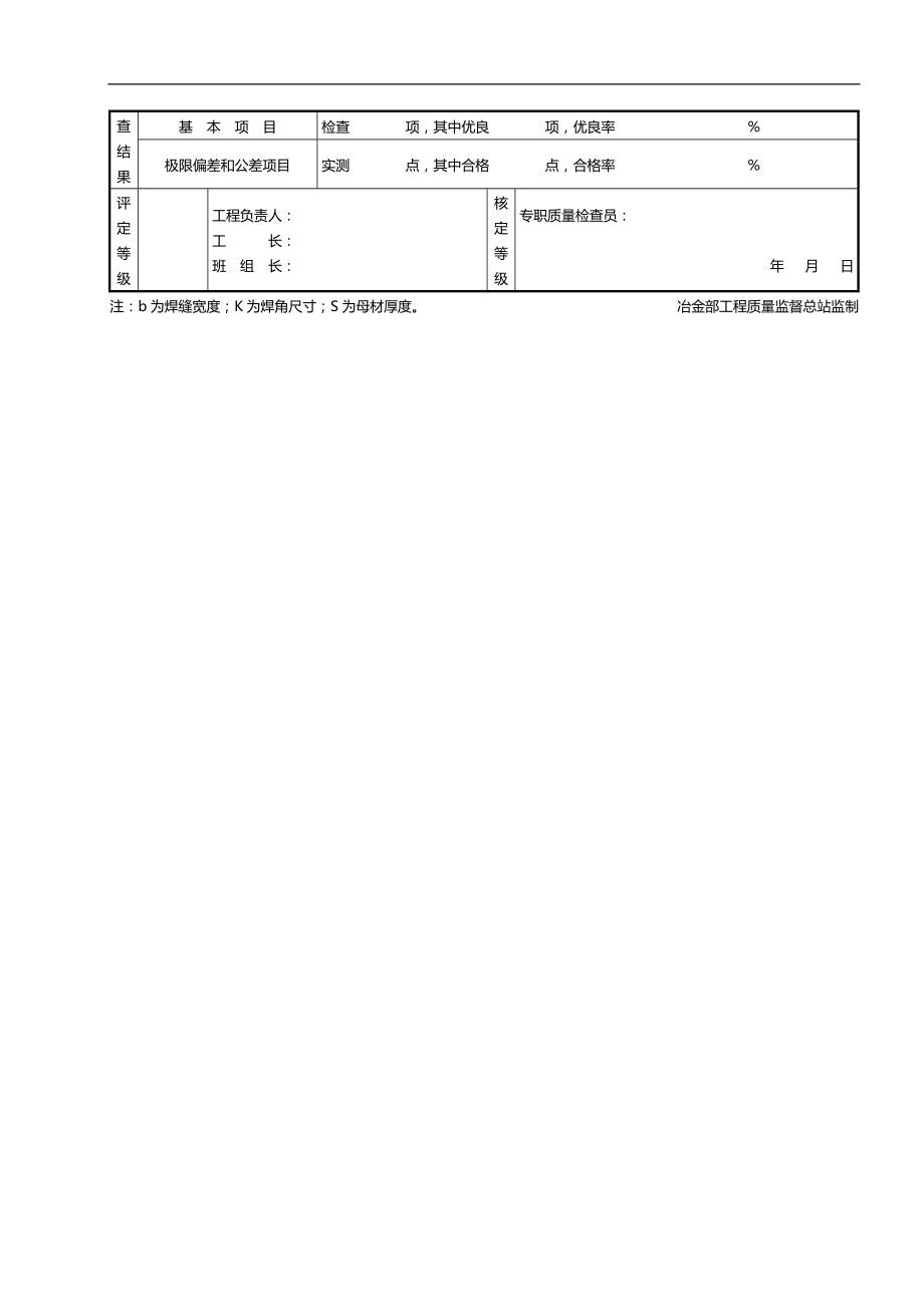 2020（质量管理套表）四、炼钢炼钢设备安装分项工程质量检评评定表(YB_第4页