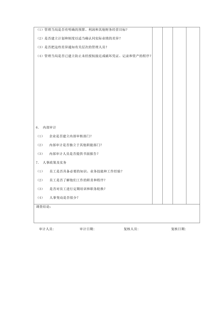 《精编》企业控制环境调查表_第2页