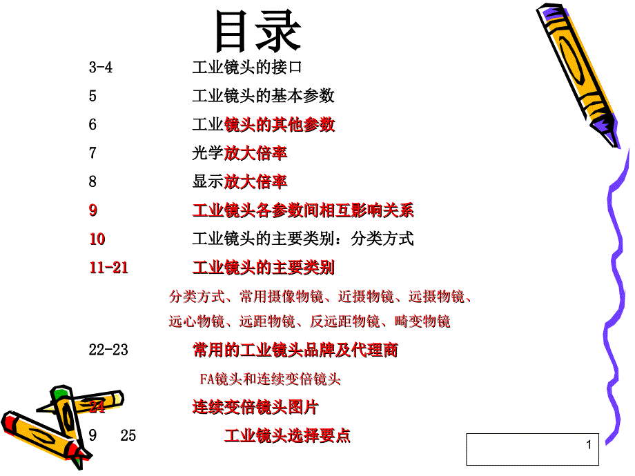 工业相机镜头的基础知识PPT幻灯片课件_第1页