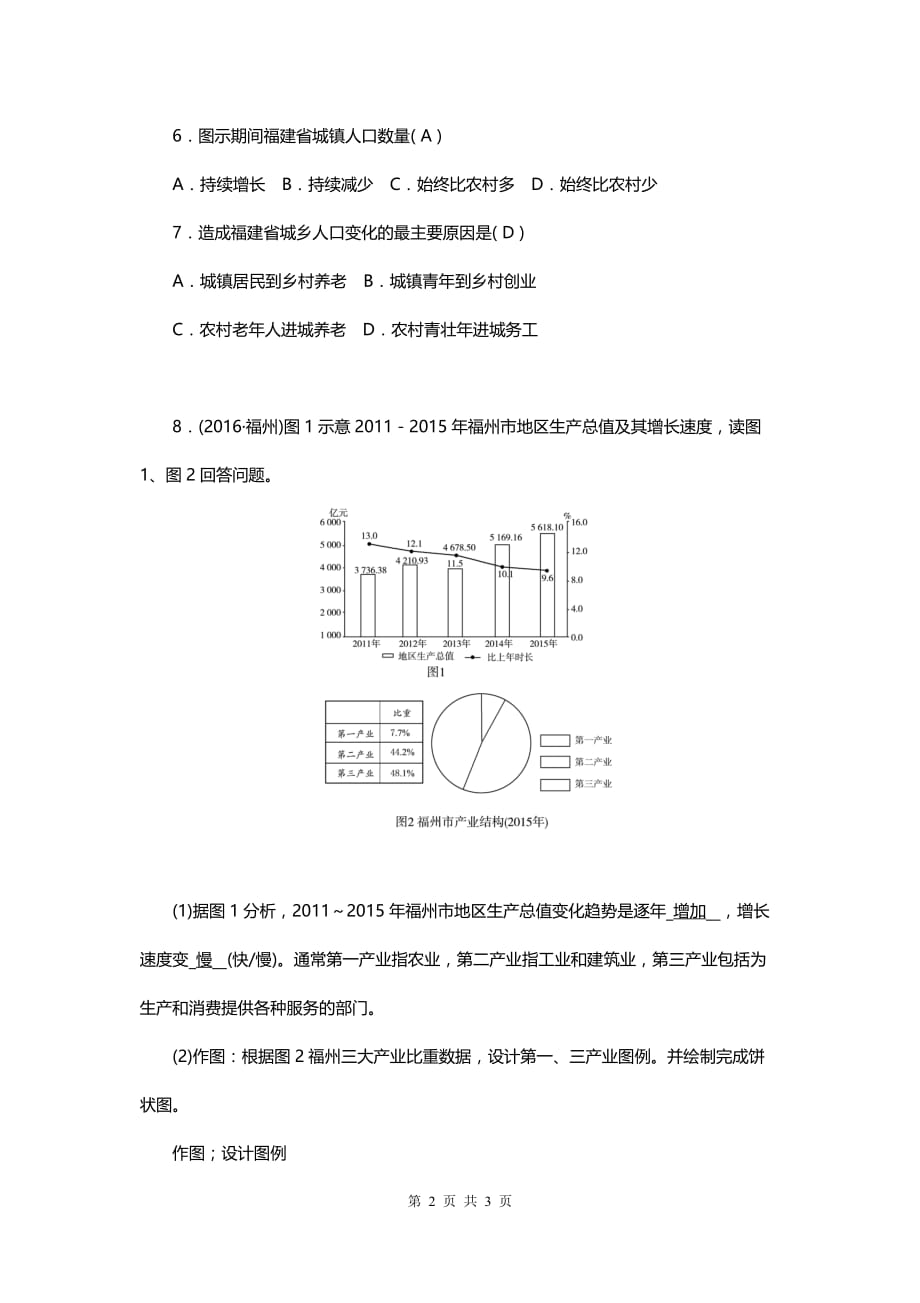 2020中考地理 专题四 福建乡土地理_第2页