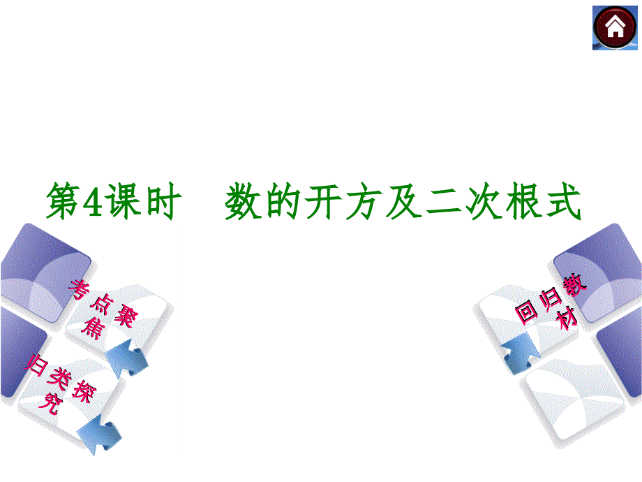 【2014中考复习方案】(人教版)中考数学复习权威课件：第4课时-数的开方及二次根式_第1页