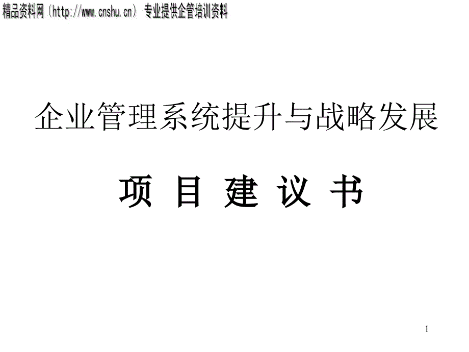 《精编》企业管理系统与战略发展项目建议书_第1页