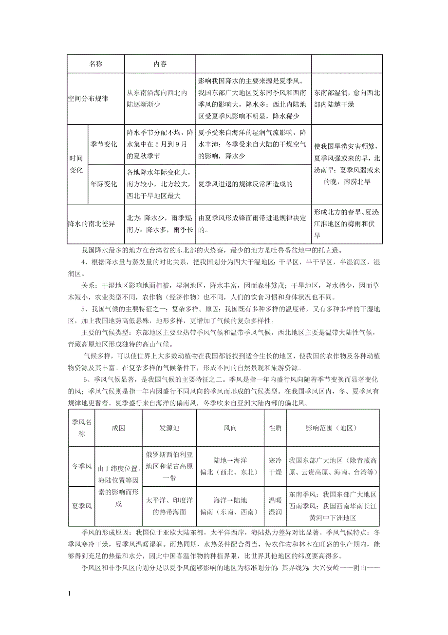 湘教版八年级上册地理复习提纲讲义资料_第3页