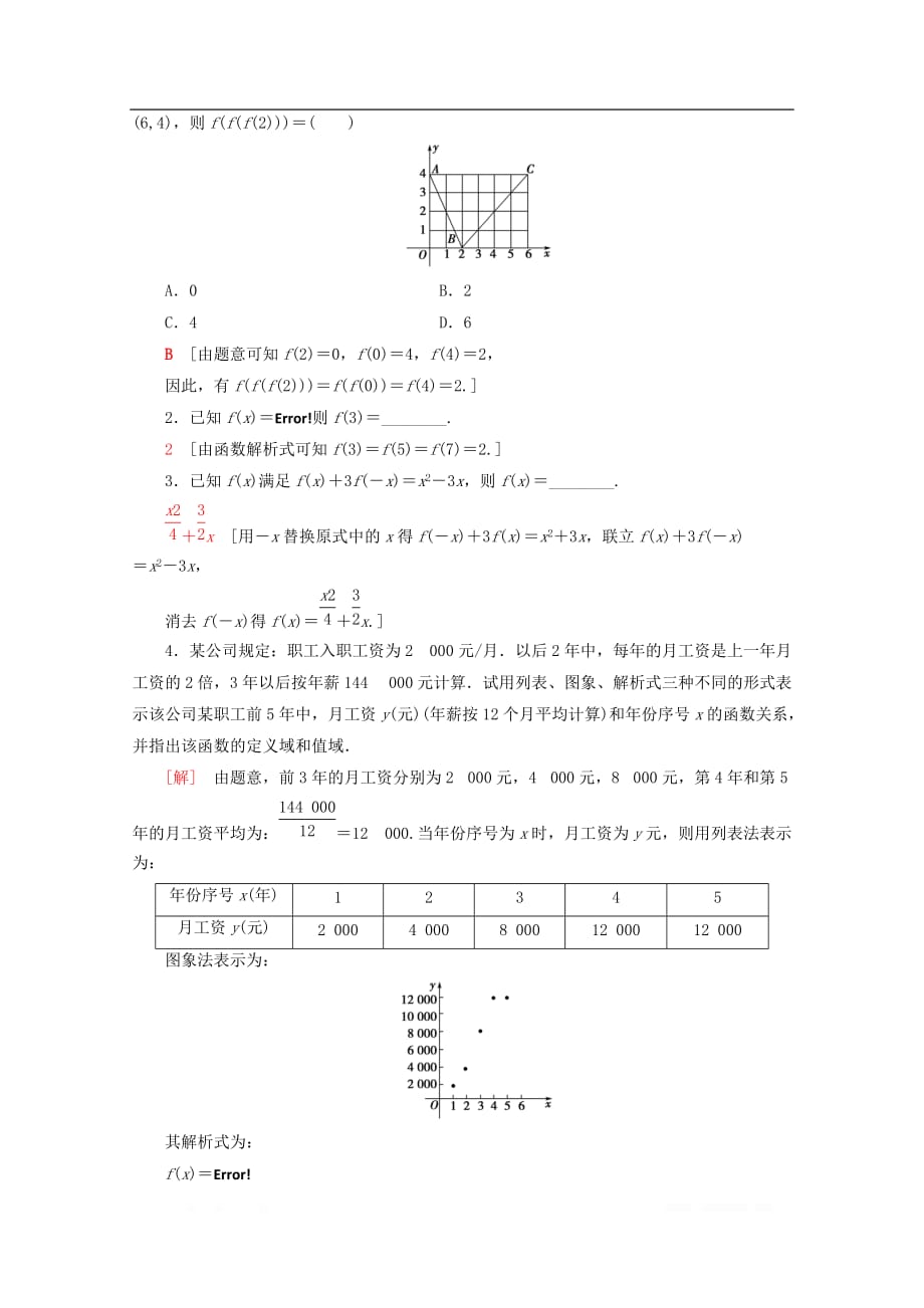 2019-2020学年高中数学课时分层作业8函数的表示方法_第4页