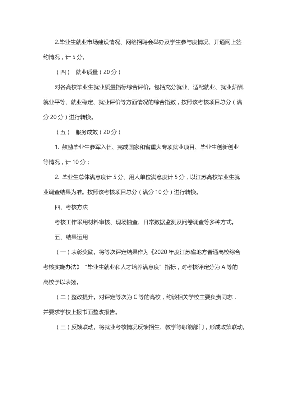2020年度江苏普通高校毕业生就业工作量化考核实施办法_第3页