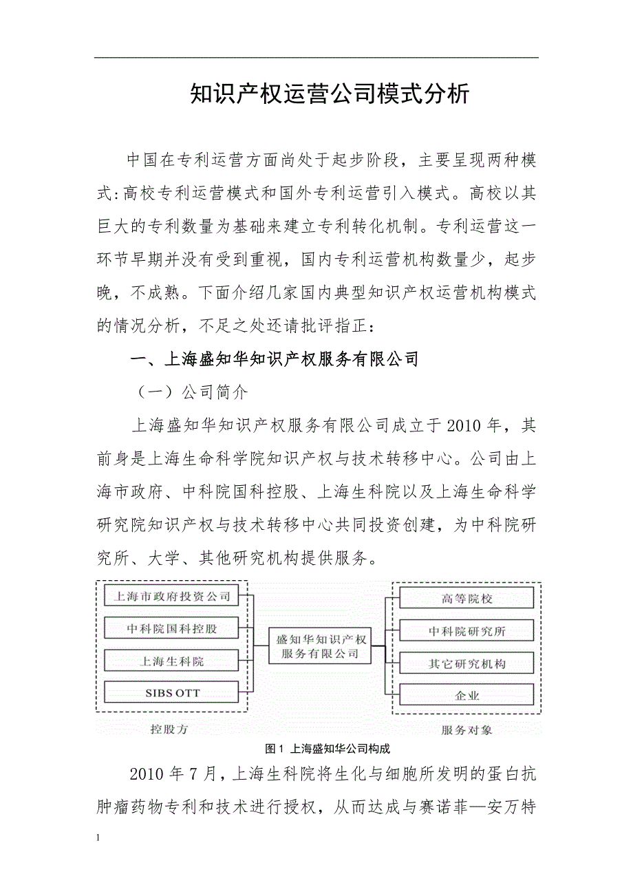 知识产权运营公司模式分析电子教案_第1页