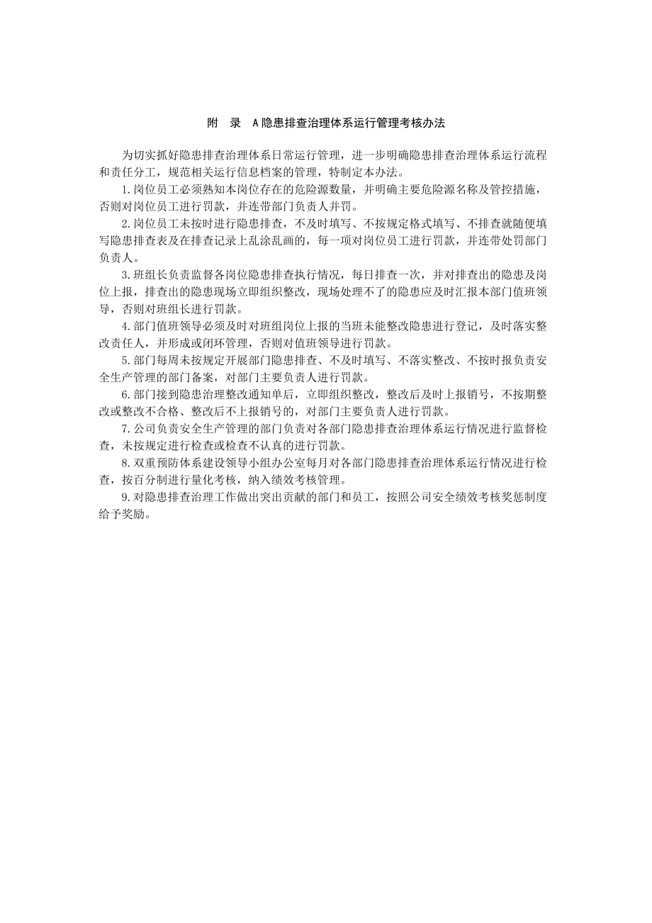 隐患排查治理体系运行管理考核办法_第1页