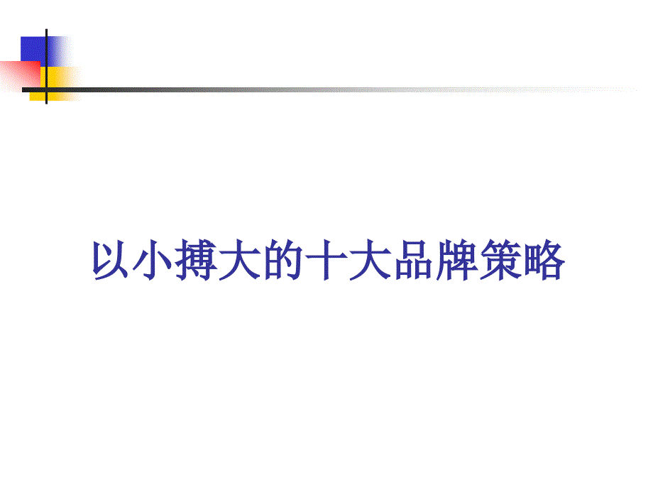 以小搏大的十大品牌策略分析报告(ppt 30页)_第1页