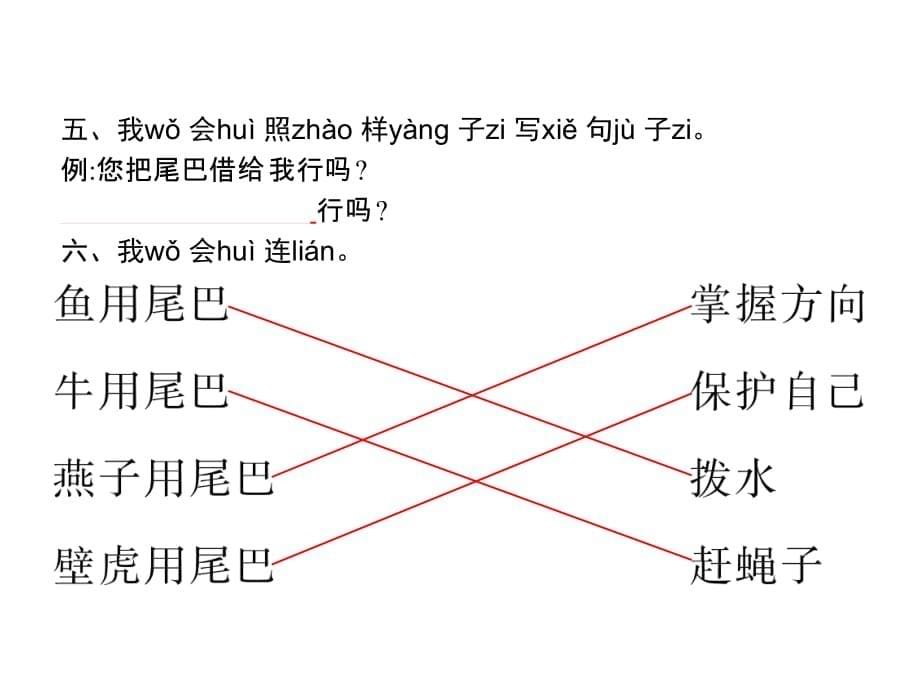 一年级下册语文习题课件-21　小壁虎借尾巴｜部编版(共9张PPT)_第5页