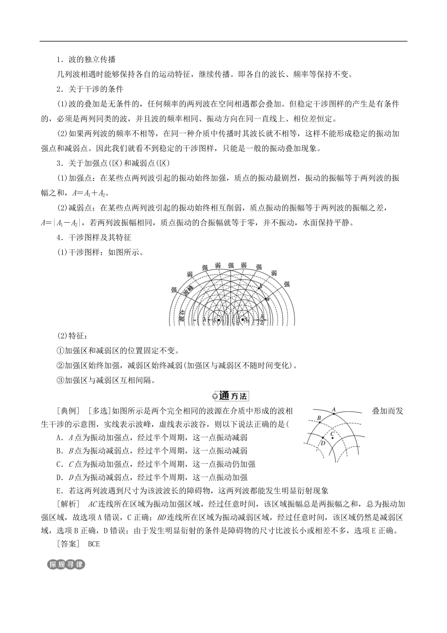 山东省专用2018_2019学年高中物理第十二章机械波第4节波的衍射和干涉讲义含解析新人教版选修3_第4页