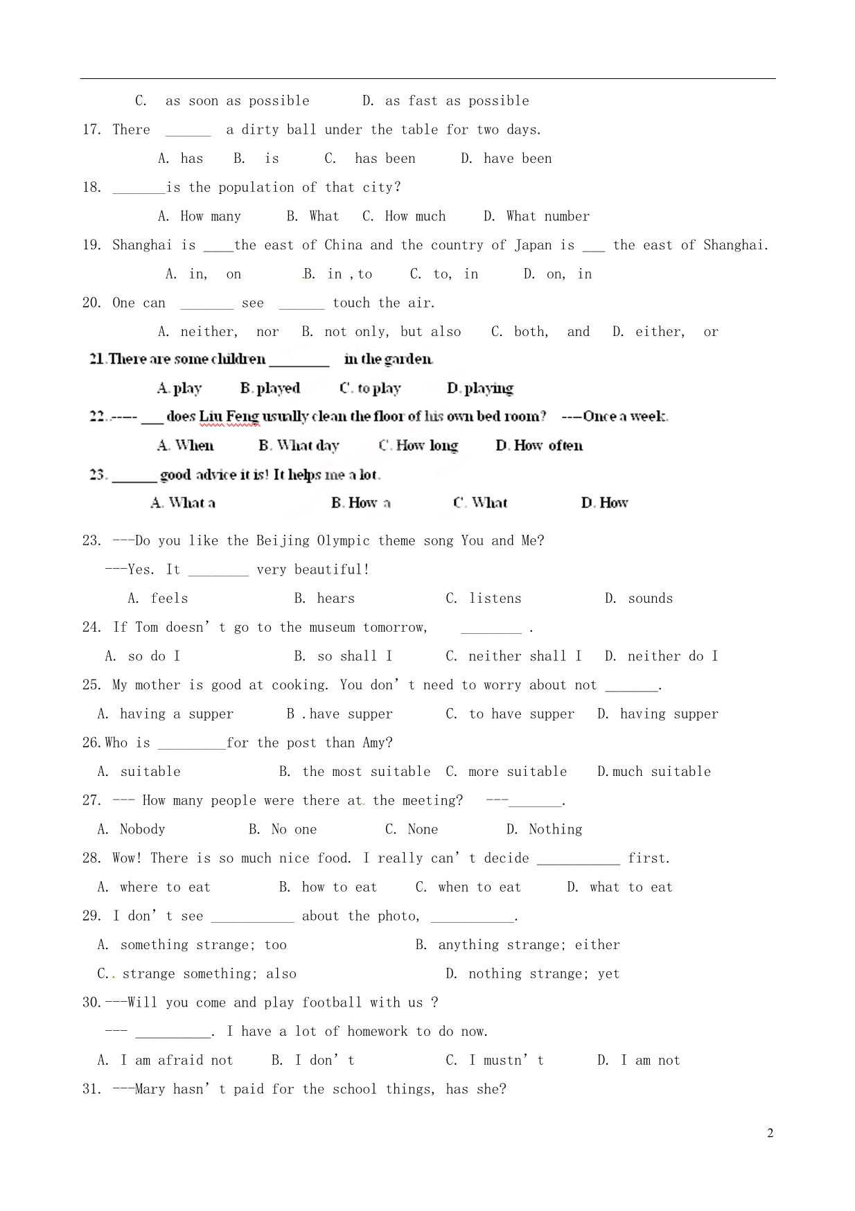 山东高密银鹰九级英语周末错题重考 外研.doc_第2页