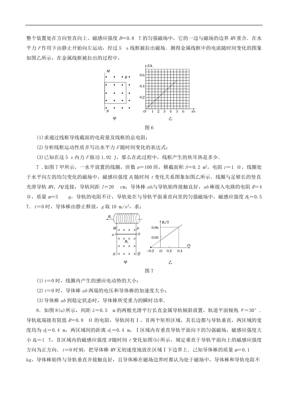 2019届高考物理二轮复习专项突破训练：电磁感应Word版含解析_第3页